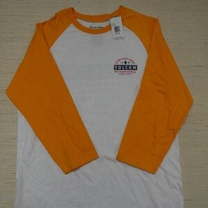 Volcom Stone Made Long Sleeve Raglan Tee White/Gold Size M